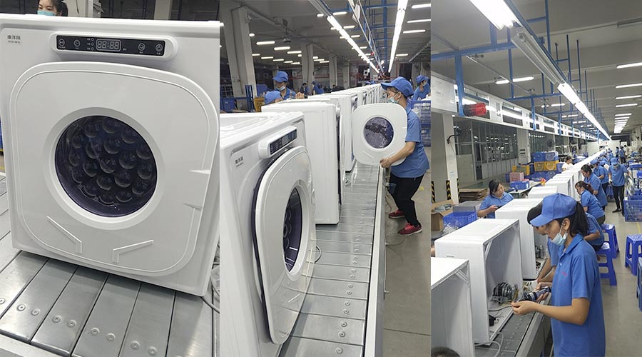 現(xiàn)場圖示！家用干衣機工廠生產(chǎn)線組成